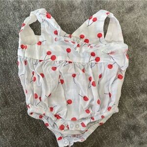 Cat & Jack Cherry Infant Baby Girl Bubble Romper - 3M